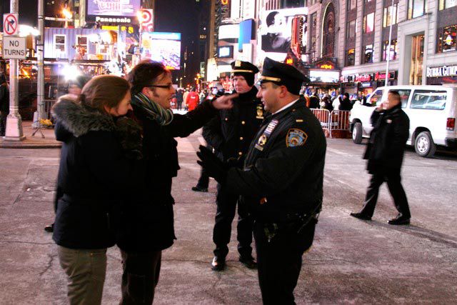 Cops were friendly, giving directions to tourists and regular New Yorkers